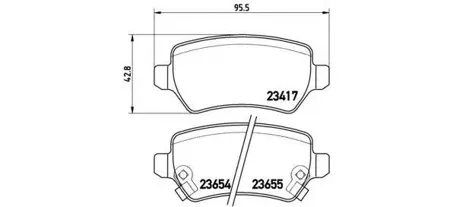 BREMBO P59038 Колодки торм.задние Opel Astra 1.8-2.2DT Zafira 2.2iDTi 01>