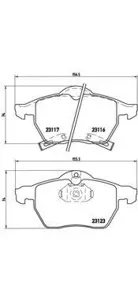 BREMBO P59048 Колодки торм.передние =390 32=FDB1535=571997B Saab 9-3 2.0-2.2TiD 98-029-5 all 97>