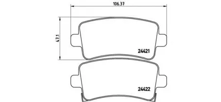 BREMBO P59059 Колодки торм. Opel Insignia 08- задн.