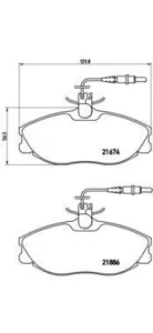 BREMBO P61057 Колодки торм.передние диск 15' Peugeot 406 2.0-2.0HDi 95-04