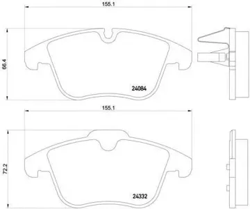 BREMBO P61106 Колодки торм.передние Citroen C5, Peugeot 407508 1.82.01.6HDi2.0HDi 08>