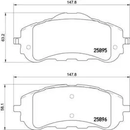BREMBO P61120 Колодки тормозные дисковые передн. PEUGEOT 308 II 09,13-> , PEUGEOT 308 SW 09,07-> , PEUGEOT 308 SW