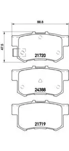 BREMBO P79027 Колодки торм.задние