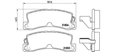 BREMBO P83015 Колодки торм.задние GDB1168=572188B Toyota Carina Camry Celica all 85>