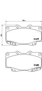 BREMBO P83069 Колодки торм.передние =GDB3428=315 22 Toyota Hilux 2.5D 01>