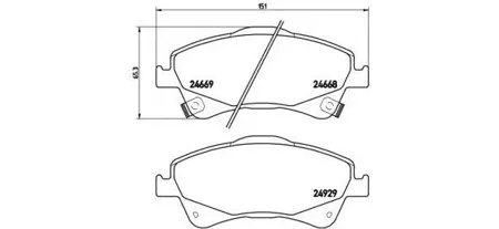 BREMBO P83109 Колодки торм.передние Toyota Auris Avensis Verso 1.6-2.2D 09>