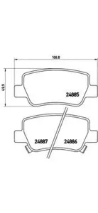 BREMBO P83112 Колодки торм.задние Toyota Avensis 1.6-2.02.0D2.2D 09>
