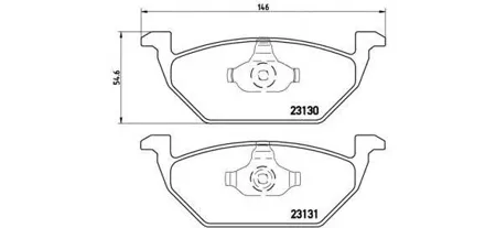 BREMBO P85041 Колодки торм.передние VW Golf 1.41.9SD 97-99, Skoda Octavia 1.4-1.9SD 96-00