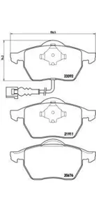 BREMBO P85045 Колодки торм.передние =390 41=FDB1463=571984B Audi A3 1.8i1.9TDi,VW Golf 1.8T2.3i 96-03