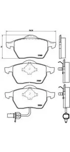 BREMBO P85060 Колодки торм.передние со встроенным датчиком износа