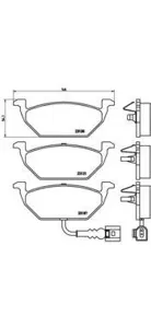 BREMBO P85072 Колодки торм.передние =GDB1386=FO687781VW Golf , Skoda Octavia 1.4-1.9SD 99>датч.