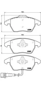 BREMBO P85075 Колодки торм.передние Audi A3 диск 15'16', VW Golf V 1.4-2.0TD диск 15' 03>