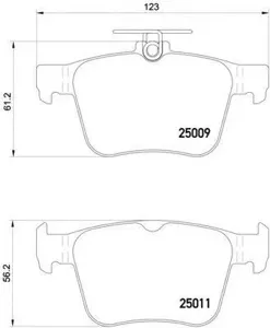 BREMBO P85124 Колодки торм.задние A3, VW Golf VII 1.2TSI-1.8TFSI2.0TDI 12>