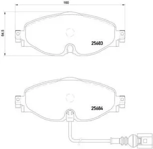 BREMBO P85126 Колодки торм.передние A3, VW Golf VII 1.2TSI-1.8TFSI2.0TDI 12>