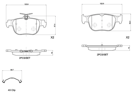 BREMBO P85189 Колодки торм.задние Skoda Octavia (A8) (2019>) Audi A3 20>, VW Caddy 20>