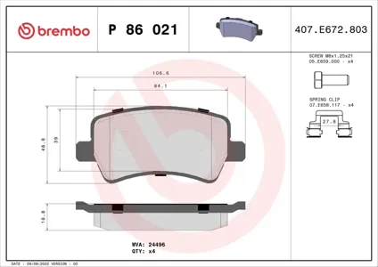 BREMBO P86021X Колодки торм. XTRA LINE