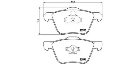 BREMBO P86022 Колодки торм. Volvo V70XC90 00- перед.