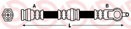 BREMBO T49050 Шланг тормозной перед лев,прав.