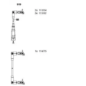 BREMI 919 Комплект проводов VW T4 2.5i 91>