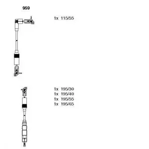 BREMI 959 Комплект проводов VW Vento 1.6 AFT 94> Polo 1.6 AFT 96-01