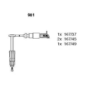 BREMI 981 Высоковольт.провода комплект