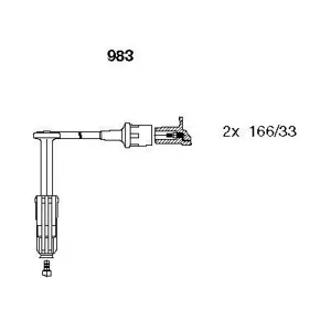 BREMI 983 Комплект проводов Mercedes W202 2.0-2.3 M111.945944961974975 95>