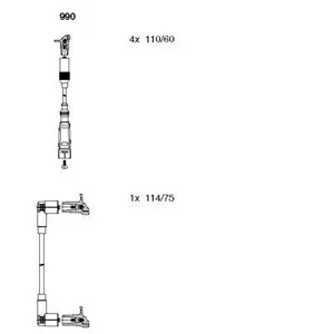 BREMI 990 Комплект высоковольтных проводов