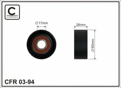CAFFARO 0394 Ролик ремня приводного Peugeot 206 1.1-1.6 98-