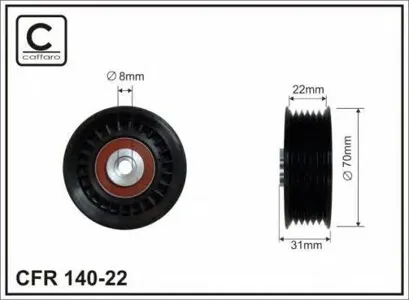 CAFFARO 14022 Ролик ремня приводного Mercedes M102M103M104