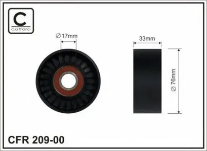 CAFFARO 20900 Ролик ремня приводного Kia Sorento 2.5D 02- Hyundai H-1STAREX…