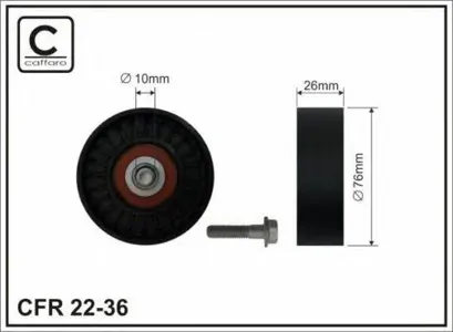CAFFARO 2236 Ролик ремня приводного VW Golf 4 Bora 1.41.61.9D 00-05