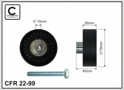 CAFFARO 2299 Ролик ремня приводного VAG 1.41.6 05-