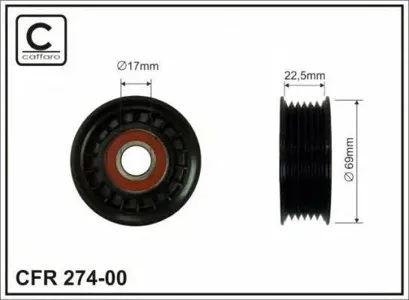 CAFFARO 27400 Ролик ремня приводного Mazda 6 1.8-2.3 02-08