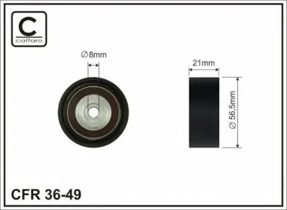 CAFFARO 3649 Ролик ремня приводного Renault Clio 1.11.2 04- Kangoo 1.2 04- Twingo 1.2 04-