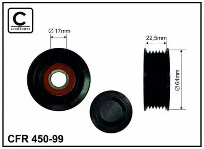 CAFFARO 45099 Ролик ремня приводного Mercedes W204212 M271 (ручейковый)