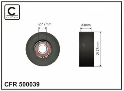 CAFFARO 500039 Ролик генератора обводной Honda CR-V 2.0 01->06
