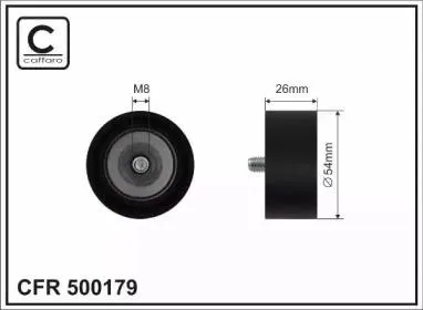 CAFFARO 500179 Ролик ремня приводного (c крепежным болтом) Mercedes Sprinter 2.2D 09- 54x26