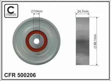 CAFFARO 500206 Ролик промежуточный поликлинового ремня, гладкий