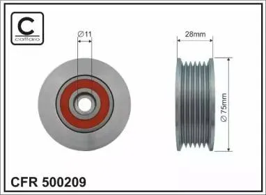 CAFFARO 500209 Ролик ремня приводного Mazda 36CX-5 1.82.02.3 07-
