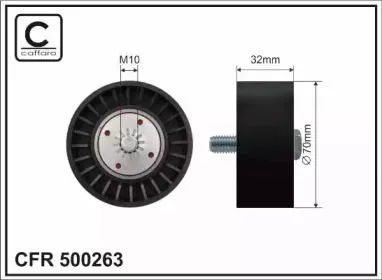 CAFFARO 500263 Ролик ремня приводного Opel GM 2.0D2.2D 10-