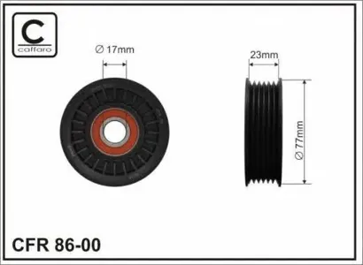 CAFFARO 8600 Ролик генератора натяжной Opel Omega b, Vectra b, c, Saab 900, 9-5 2.5-3.0 (без натяжителя)