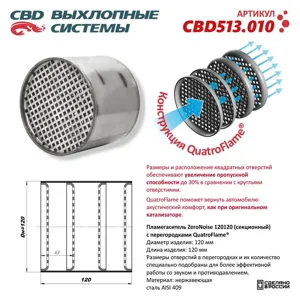 CBD CBD513010 Коллекторный пламегаситель 120120 секционный из Нержавеющей стали. CBD513.010