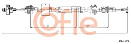 COFLE 92103159 Трос сцепления vw: Polo 94- 1073833 mm