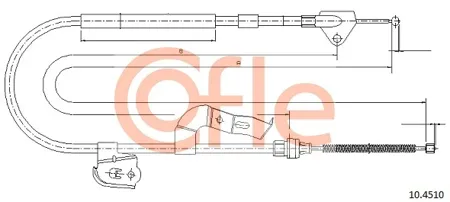 COFLE 92104510 Трос ручного тормоза Citroen C1 Peugeot 107 Toyota AYGO правый