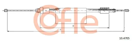 COFLE 92104705 Трос ручного тормоза Citroen Berlingo Peugeot Partner левый