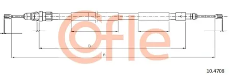 COFLE 92104708 Трос ручного тормоза Berlingo Partner левый