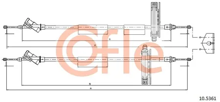 COFLE 92105361 Трос ручного тормоза Ford : Focus REAR бараб 03
