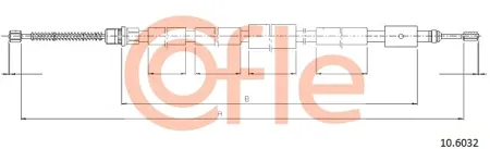 COFLE 92106032 Трос ручного тормоза лев задн Peugeot 306 all berlbreak (барабанные тормоза) 08211>> 92-