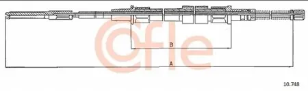 COFLE 9210748 Трос ручного тормоза VW Passat (1628мм)