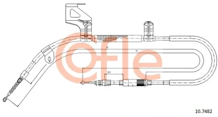 COFLE 92107482 Трос ручного тормоза VW Passat 97-05 левый